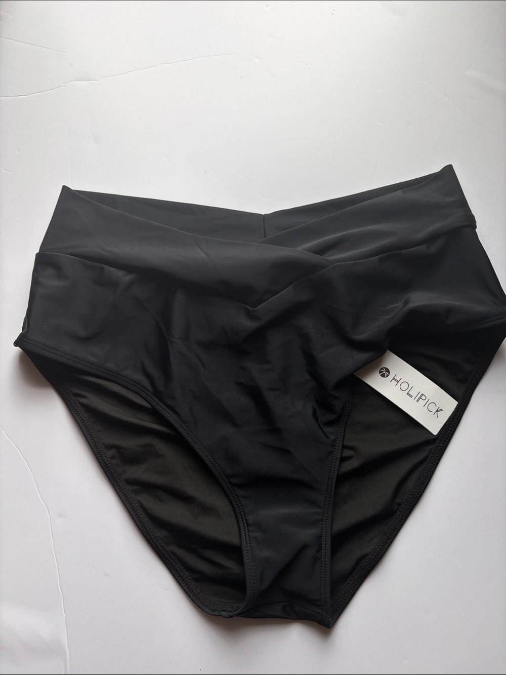 Holipick Women's High-Waist Black Bikini Bottom